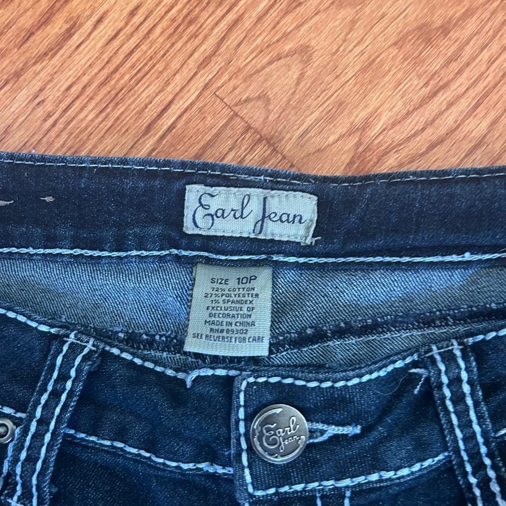 Women Earl Jean Dark Wash Denim Jeans 10 petite NWOT